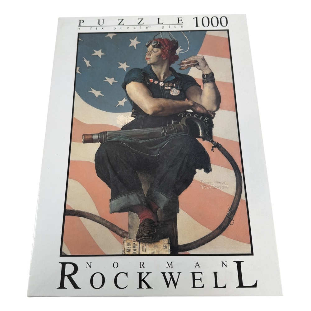 VTG Norman Rockwell Rosie the Riveter 1000 Piece Jigsaw Puzzle Fink Company 9602